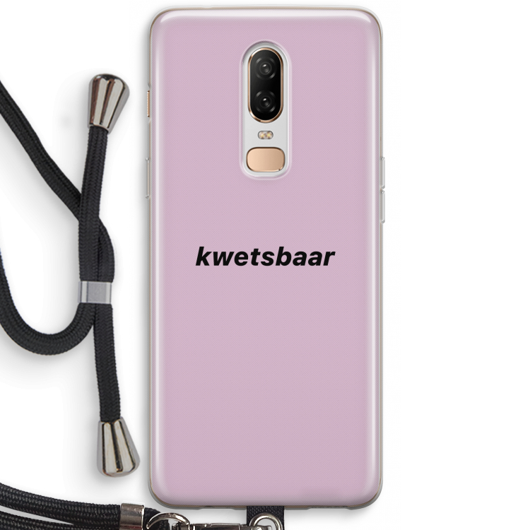 kwetsbaar: OnePlus 6 Transparant Hoesje met koord