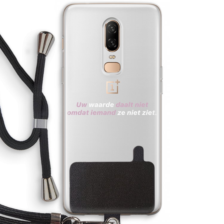 uw waarde daalt niet: OnePlus 6 Transparant Hoesje met koord