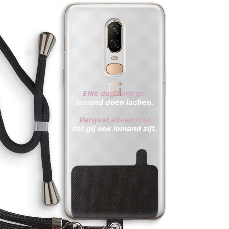 gij zijt ook iemand: OnePlus 6 Transparant Hoesje met koord