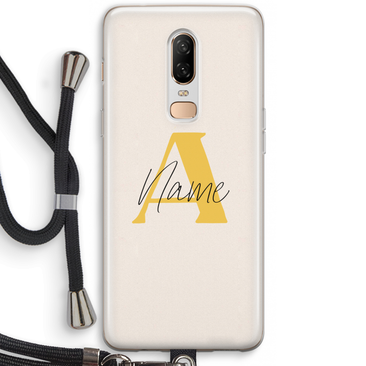 Amber Script: OnePlus 6 Transparant Hoesje met koord