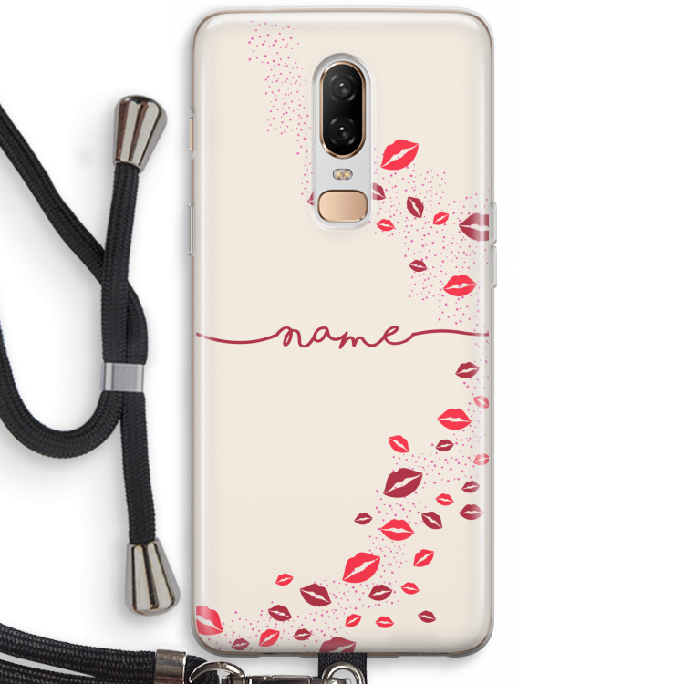 Kusjes: OnePlus 6 Transparant Hoesje met koord