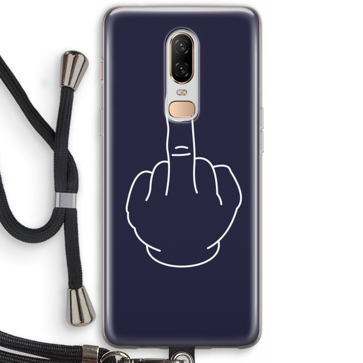 F**k U: OnePlus 6 Transparant Hoesje met koord