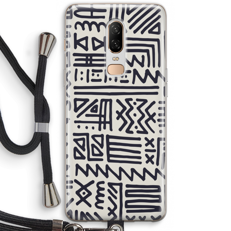 Marrakech print: OnePlus 6 Transparant Hoesje met koord