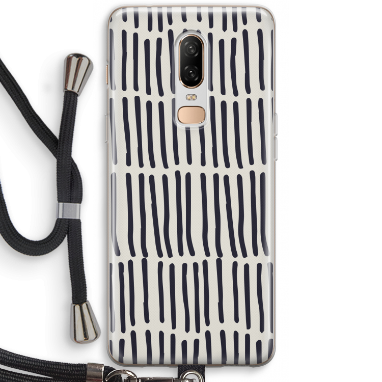 Moroccan stripes: OnePlus 6 Transparant Hoesje met koord