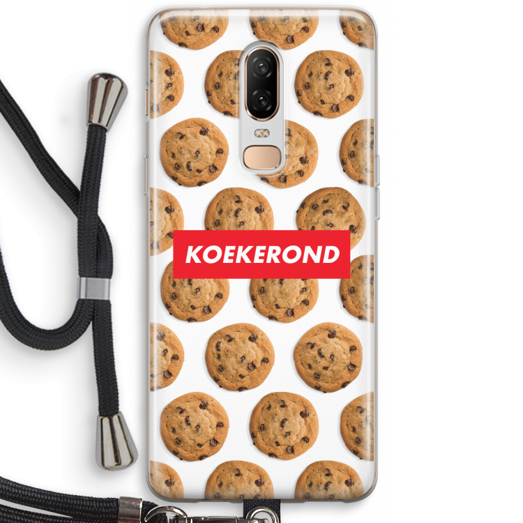 Koekerond: OnePlus 6 Transparant Hoesje met koord