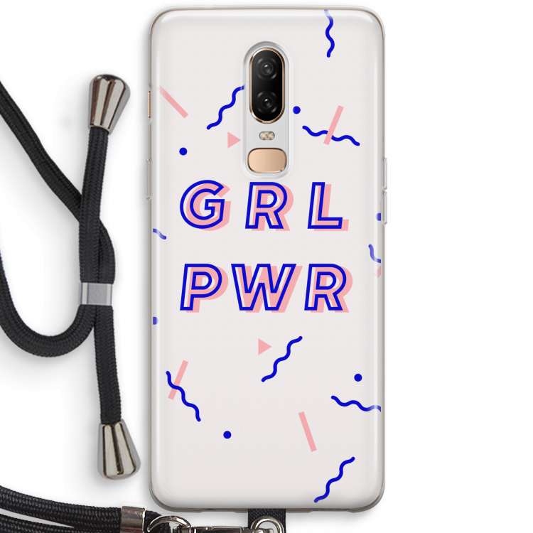 GRL PWR: OnePlus 6 Transparant Hoesje met koord