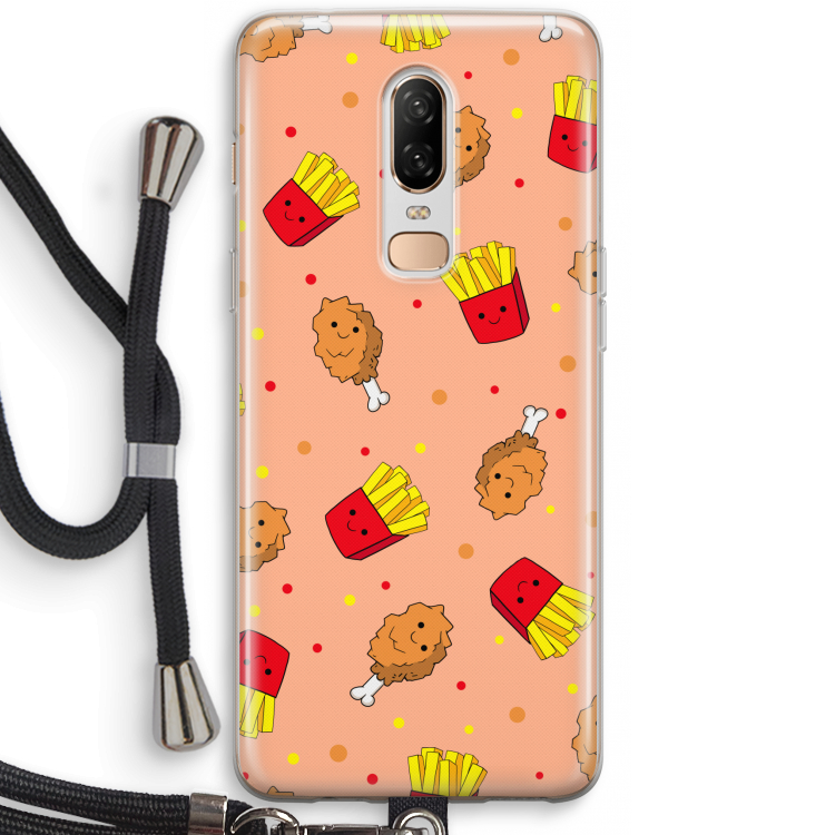 Chicken 'n Fries: OnePlus 6 Transparant Hoesje met koord