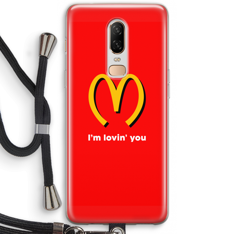 I'm lovin' you: OnePlus 6 Transparant Hoesje met koord