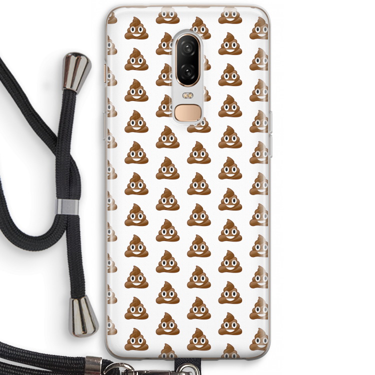 Poop emoji: OnePlus 6 Transparant Hoesje met koord