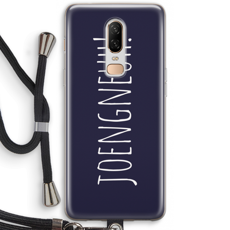 Joengneuh!: OnePlus 6 Transparant Hoesje met koord