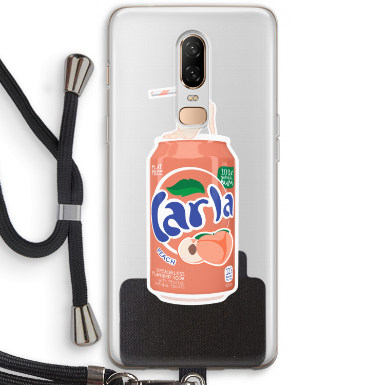 S(peach)less: OnePlus 6 Transparant Hoesje met koord
