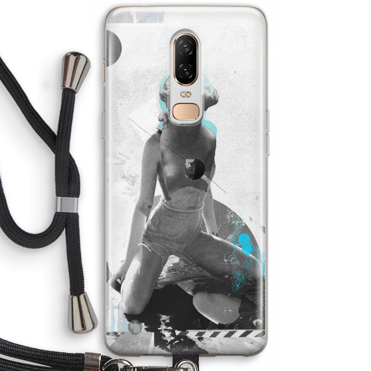 I will not feel a thing: OnePlus 6 Transparant Hoesje met koord