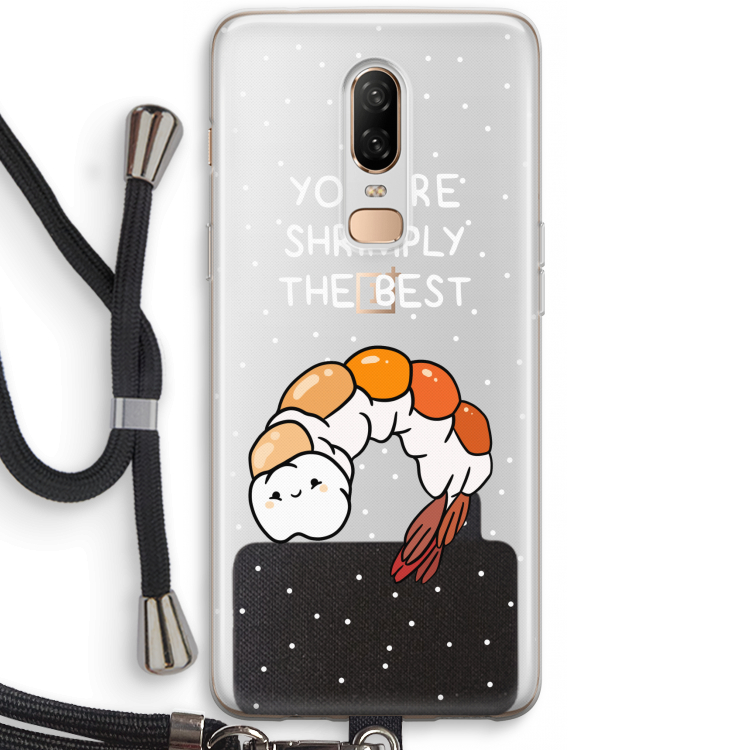 You're Shrimply The Best: OnePlus 6 Transparant Hoesje met koord