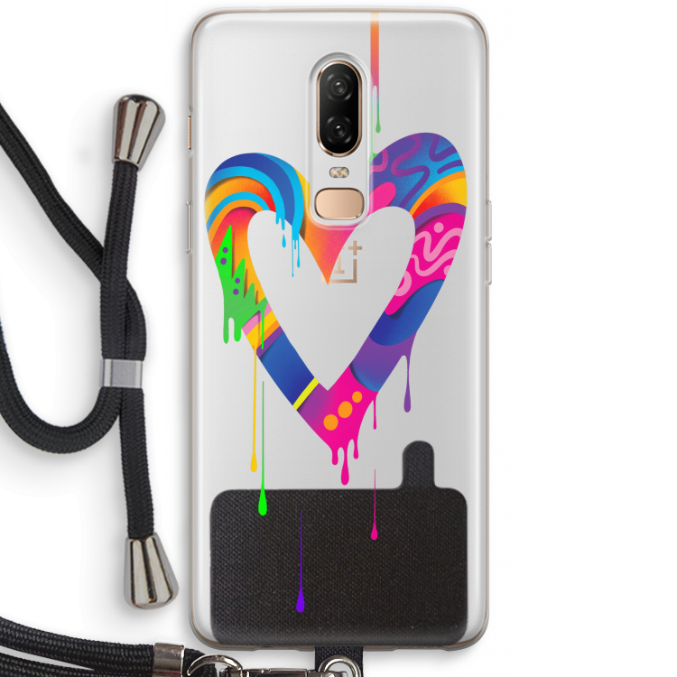 Melts My Heart: OnePlus 6 Transparant Hoesje met koord