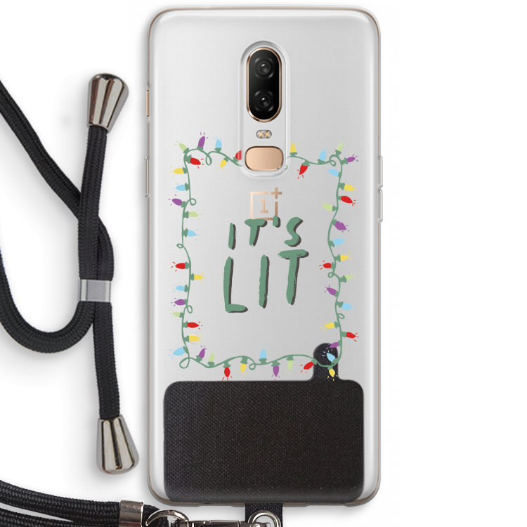 It's Lit: OnePlus 6 Transparant Hoesje met koord