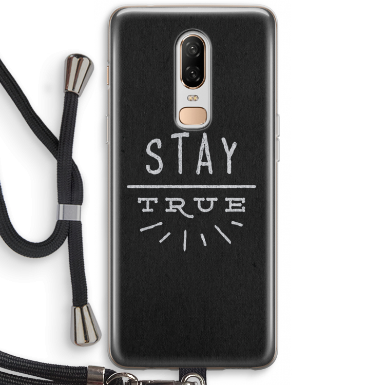 Stay true: OnePlus 6 Transparant Hoesje met koord