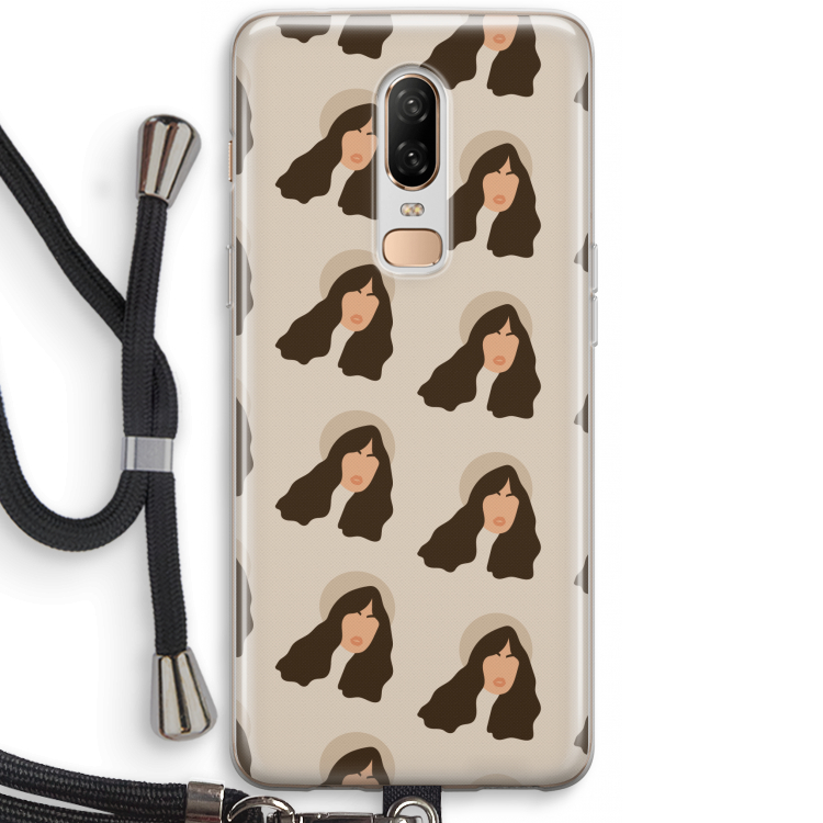 Bonjour mon amour: OnePlus 6 Transparant Hoesje met koord