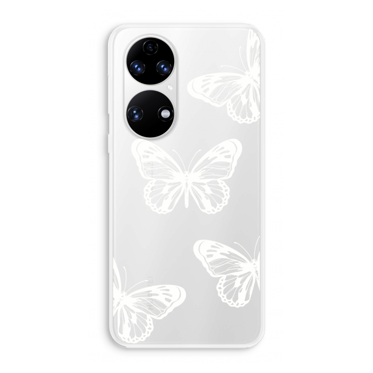 White butterfly: Huawei P50 Transparant Hoesje