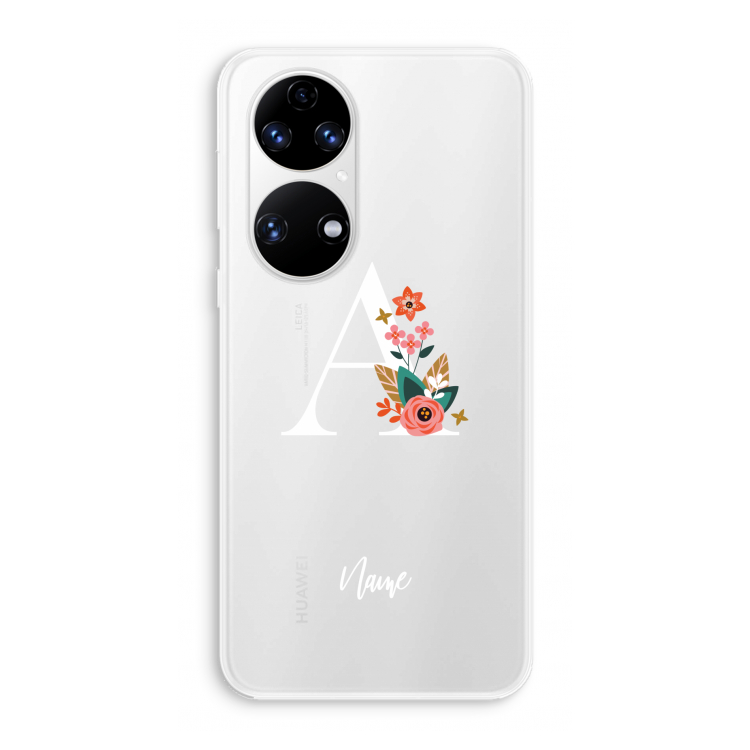 Pink Bouquet: Huawei P50 Transparant Hoesje