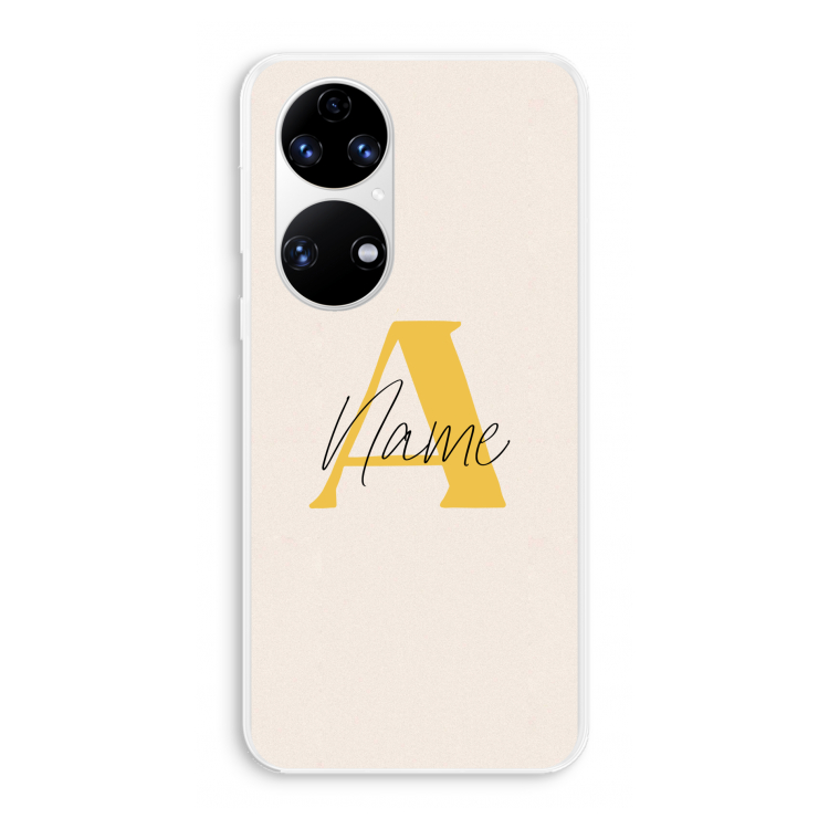Amber Script: Huawei P50 Transparant Hoesje