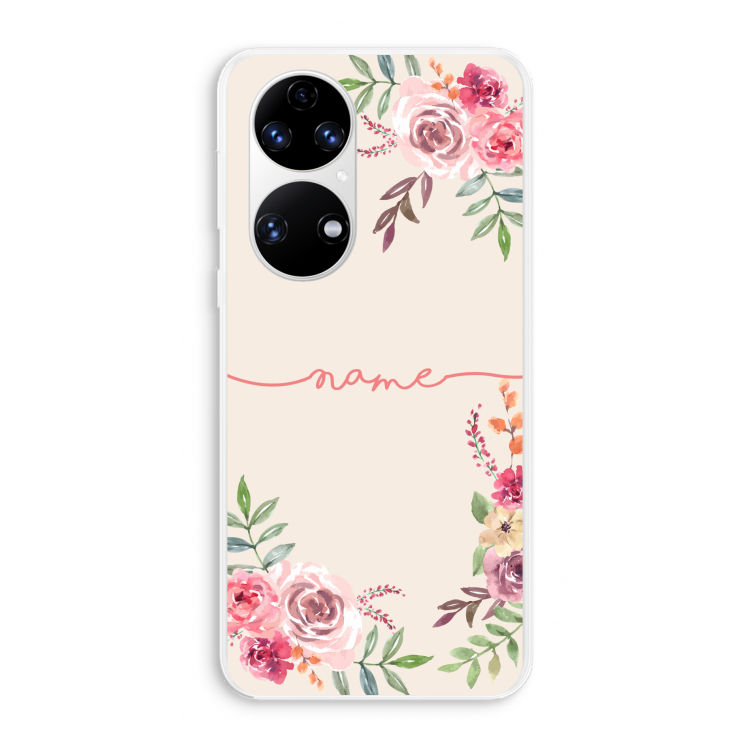 Rozen: Huawei P50 Transparant Hoesje