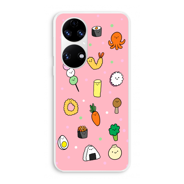 Happy bento friends: Huawei P50 Transparant Hoesje