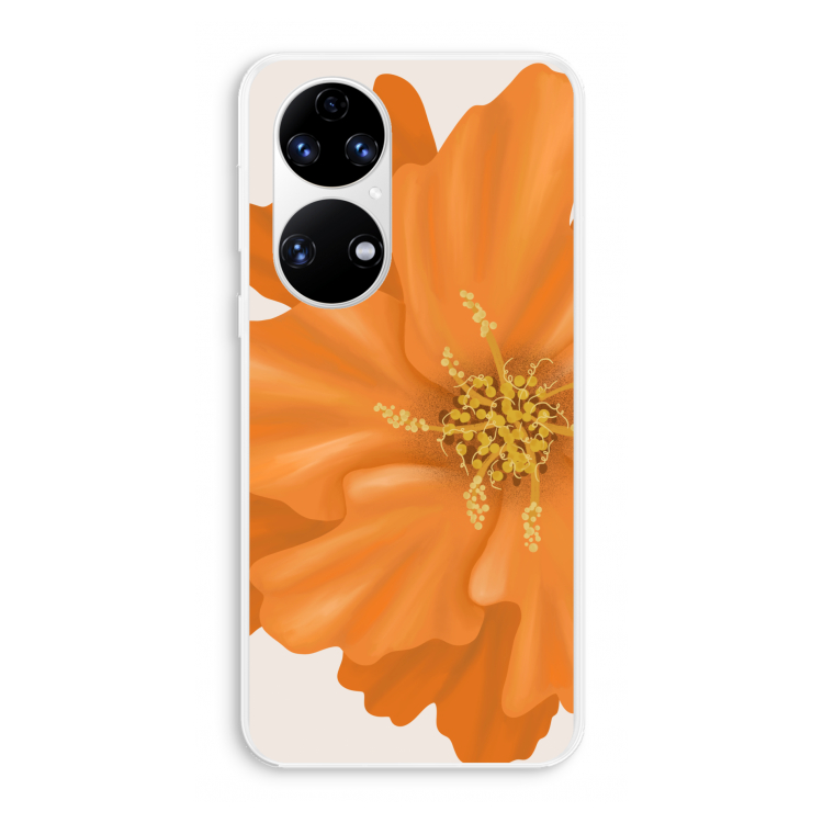 Orange Ellila flower: Huawei P50 Transparant Hoesje