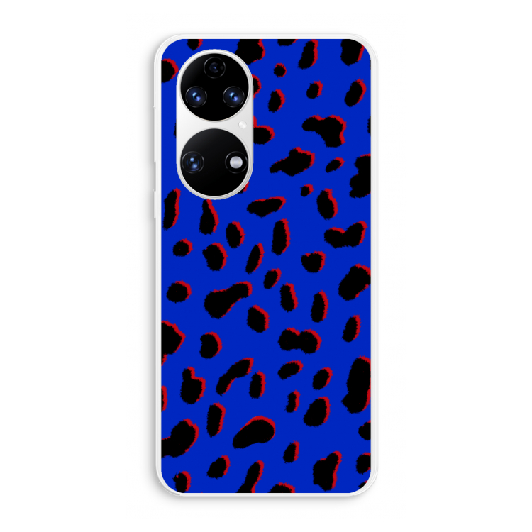Blue Leopard: Huawei P50 Transparant Hoesje