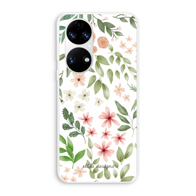 Botanical sweet flower heaven: Huawei P50 Transparant Hoesje