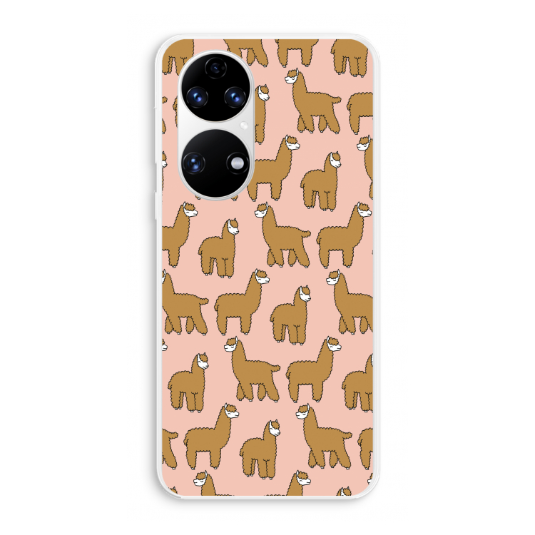 Alpacas: Huawei P50 Transparant Hoesje