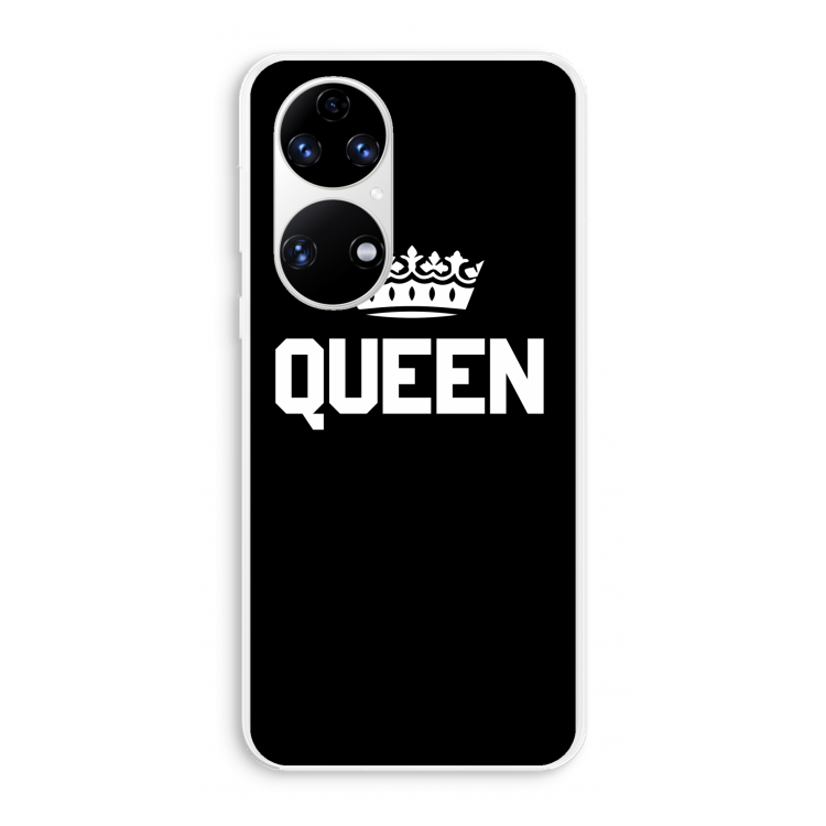 Queen zwart: Huawei P50 Transparant Hoesje