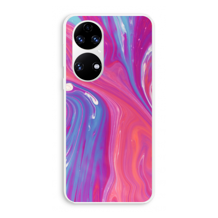 Paarse stroom: Huawei P50 Transparant Hoesje