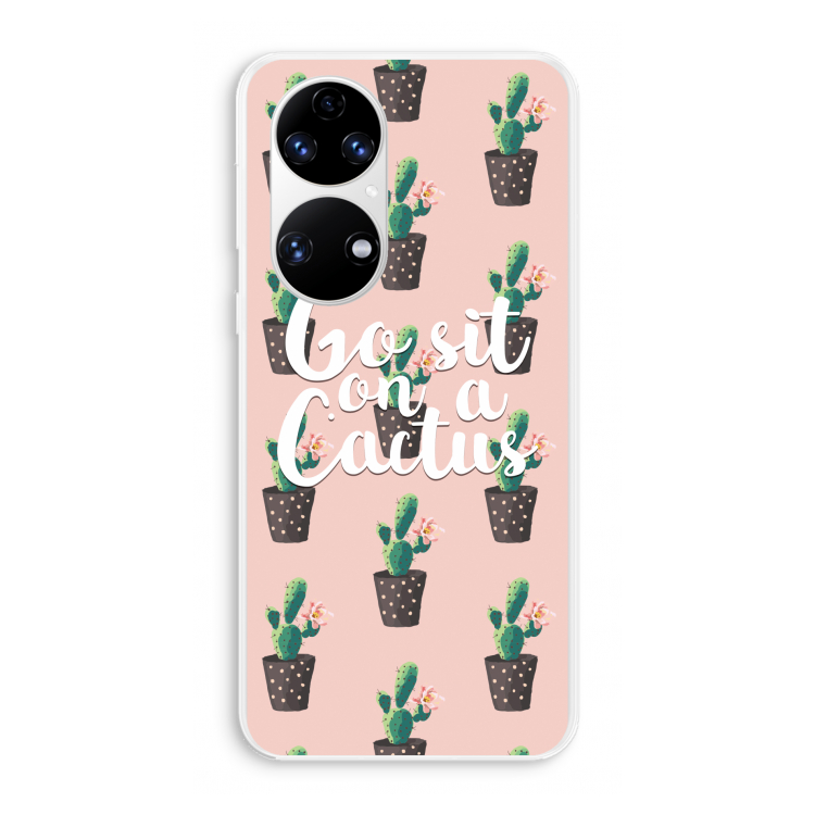 Cactus quote: Huawei P50 Transparant Hoesje
