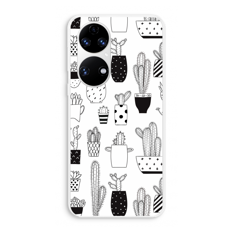 Cactusmotief: Huawei P50 Transparant Hoesje