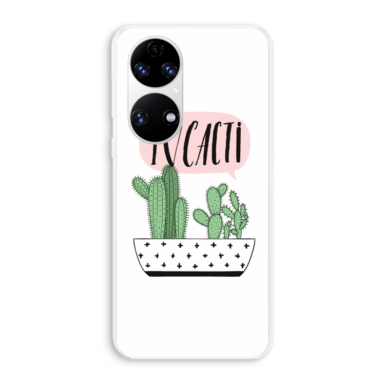 I love cacti: Huawei P50 Transparant Hoesje