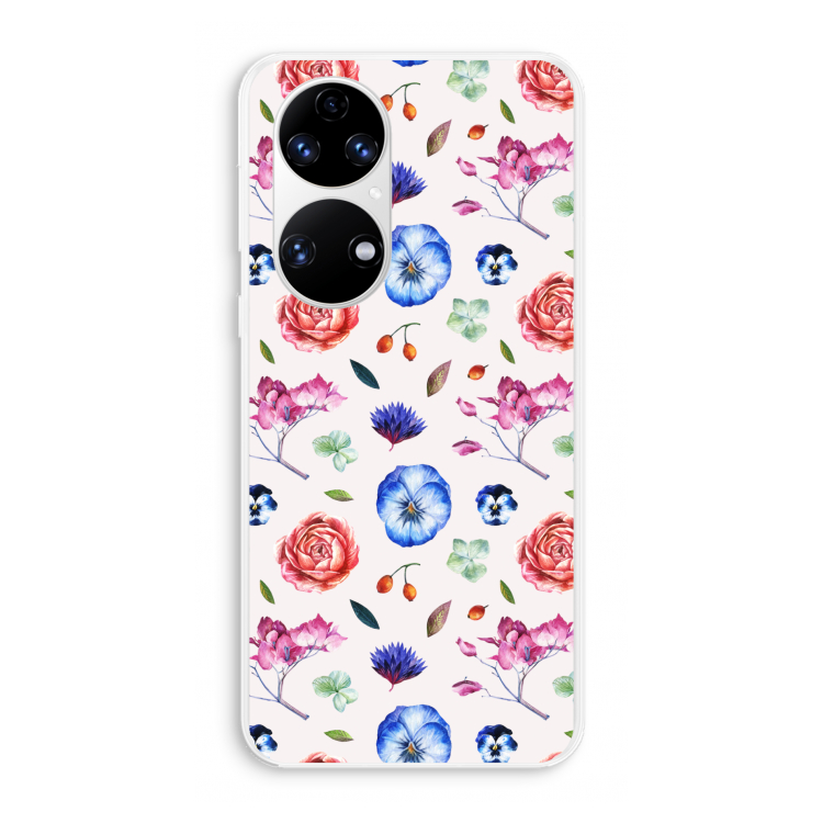 Bloemetjes: Huawei P50 Transparant Hoesje