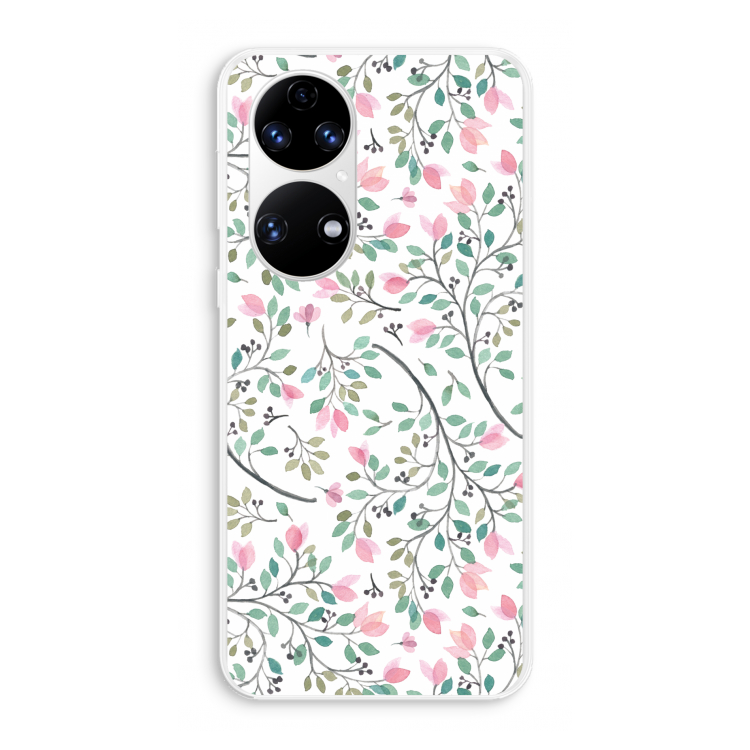Sierlijke bloemen: Huawei P50 Transparant Hoesje