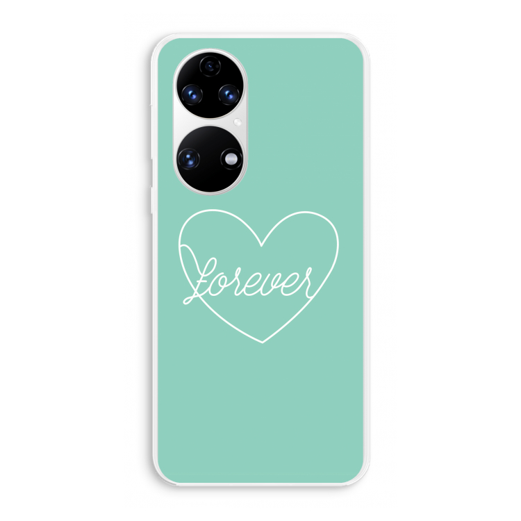Forever heart pastel: Huawei P50 Transparant Hoesje