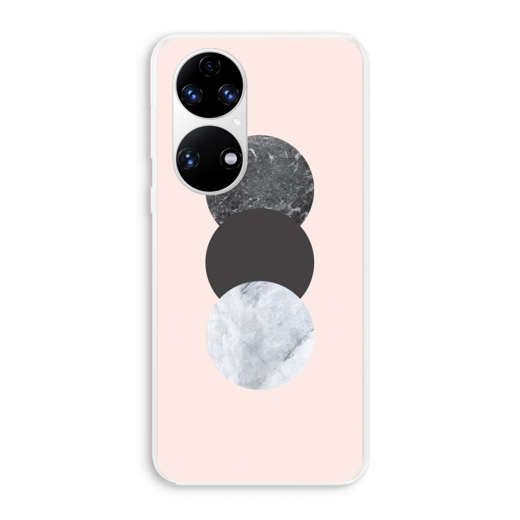 Marmeren cirkels: Huawei P50 Transparant Hoesje