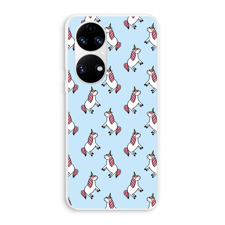 Eenhoorns overal: Huawei P50 Transparant Hoesje