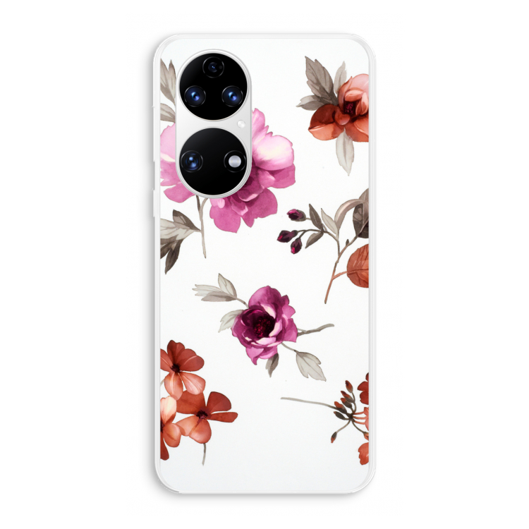 Geschilderde bloemen: Huawei P50 Transparant Hoesje