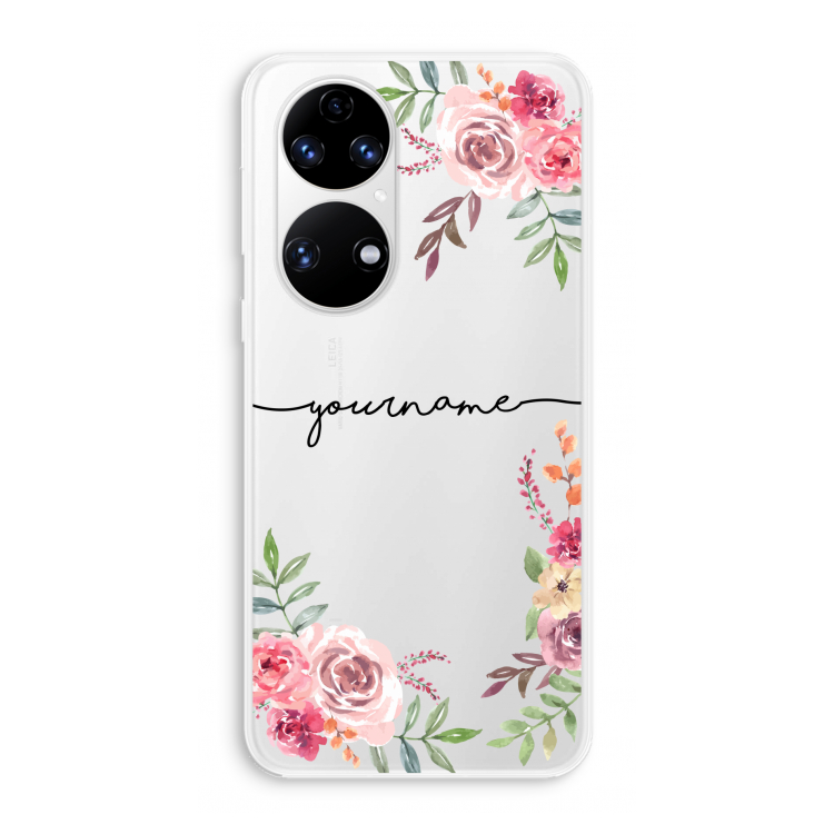 Rozen: Huawei P50 Transparant Hoesje