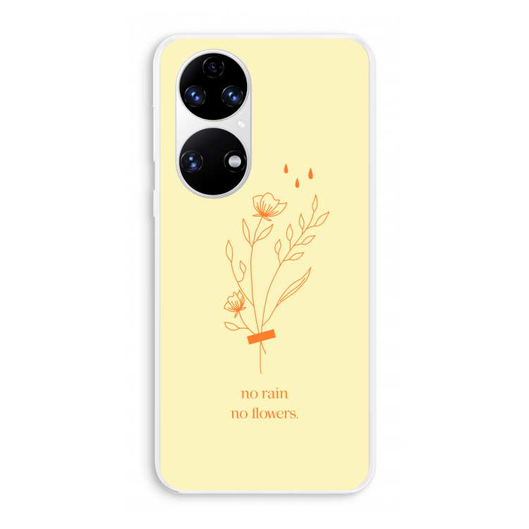 No rain no flowers: Huawei P50 Transparant Hoesje