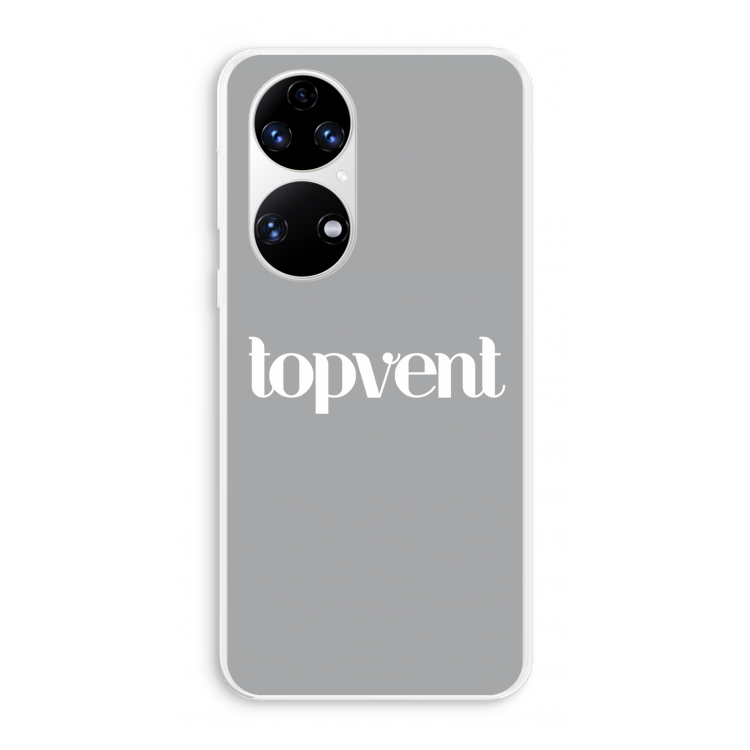 Topvent Grijs Wit: Huawei P50 Transparant Hoesje
