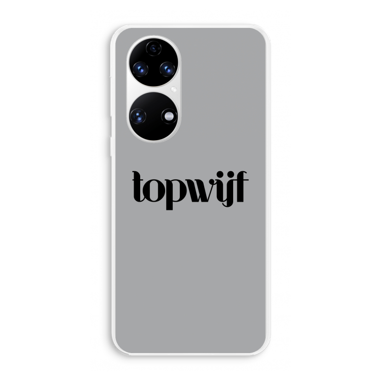 Topwijf Grijs Zwart: Huawei P50 Transparant Hoesje