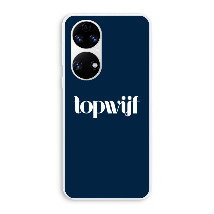 Topwijf Navy: Huawei P50 Transparant Hoesje