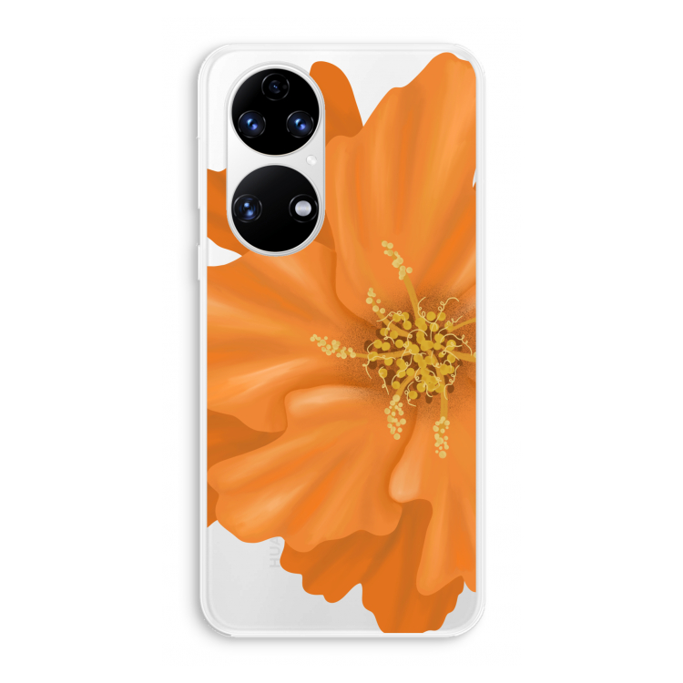Orange Ellila flower: Huawei P50 Transparant Hoesje