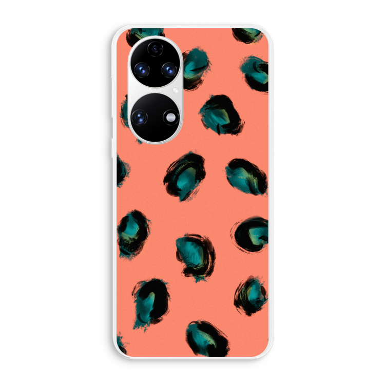 Pink Cheetah: Huawei P50 Transparant Hoesje