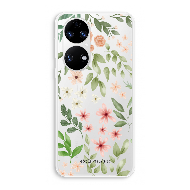 Botanical sweet flower heaven: Huawei P50 Transparant Hoesje