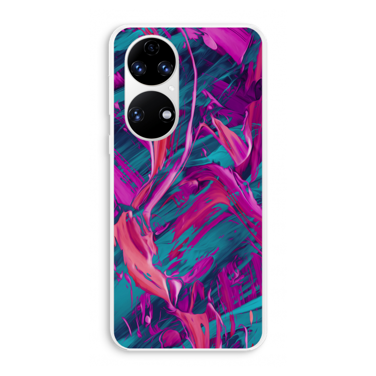 Pink Clouds: Huawei P50 Transparant Hoesje